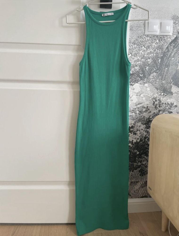 Rochie verde Zara midi, S