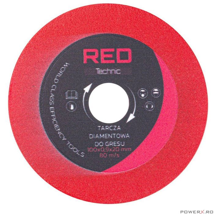 Disc pentru taiat placi ceramice, diametru 100mm, 100x0.9x20 mm, Red