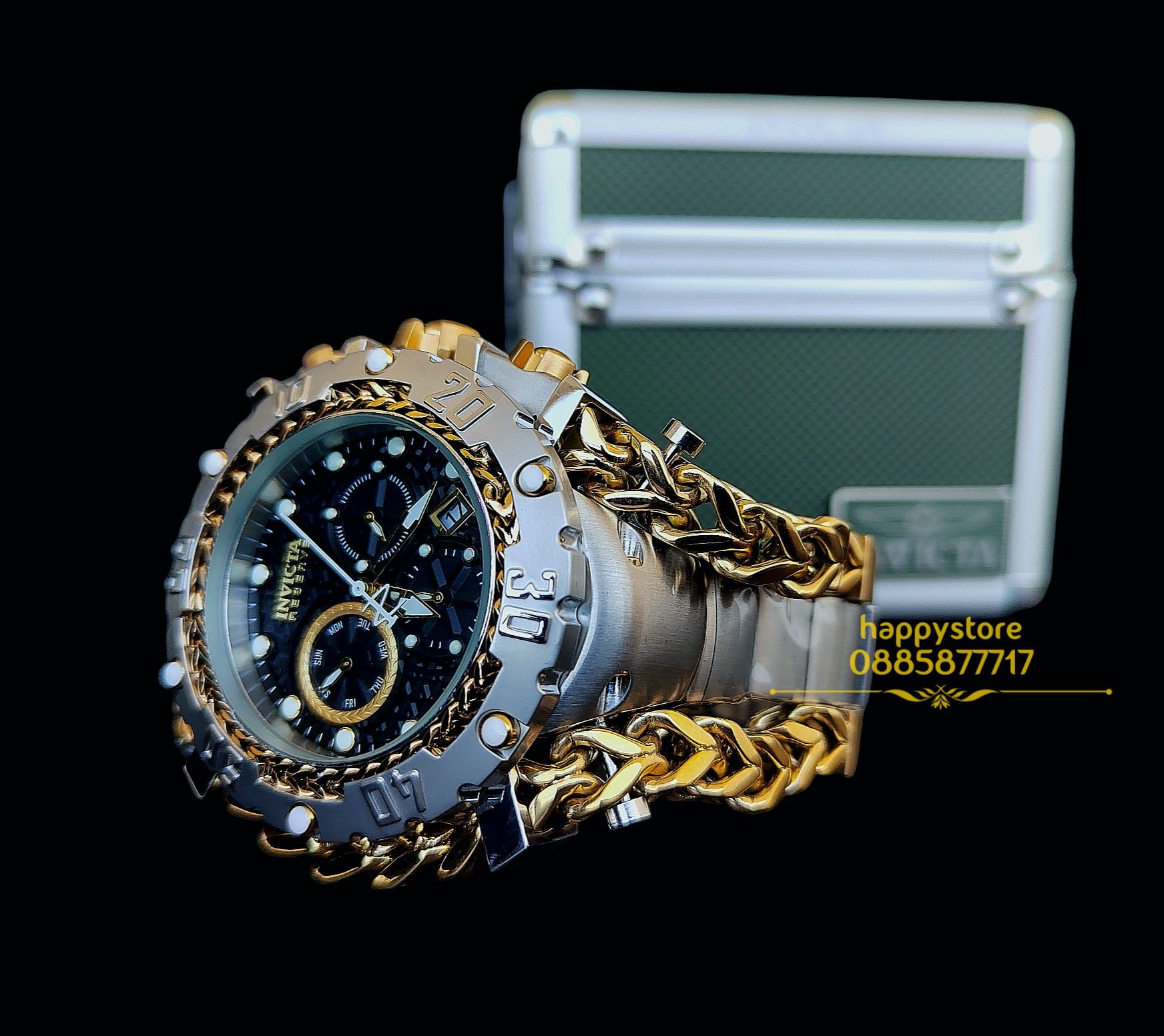 часовник INVICTA Gladiator Silver/Gold 60 mm, Инвикта нов