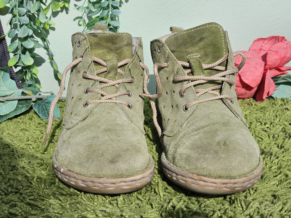 Обувки естествен велур в зелено N38