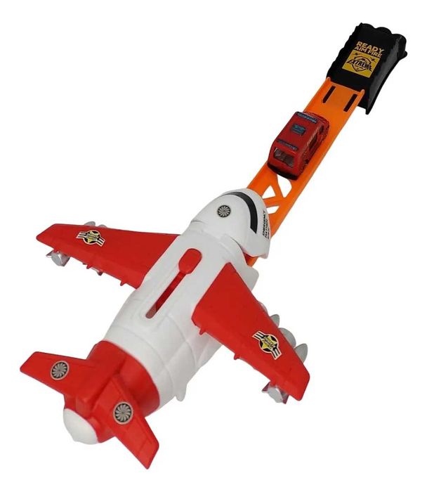 Самолет с катапулт и пожарна кола, комплект за деца