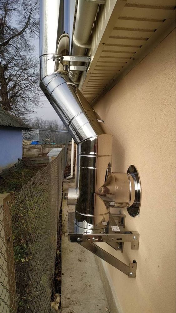 Horn de inox Coș de fum termo izolate cu vata bazaltică!