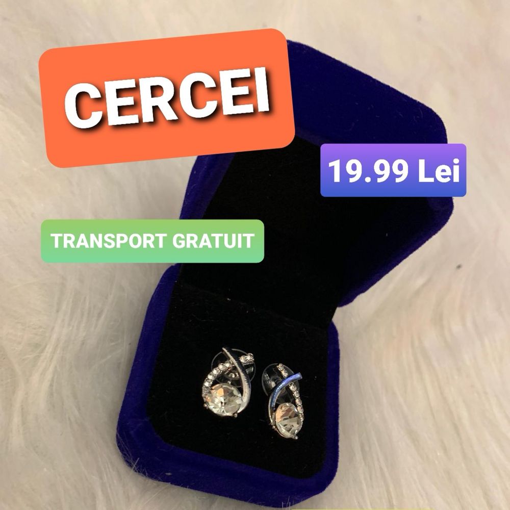 TRANSPORT GRATUIT!!! Cercei dama noi in cutie