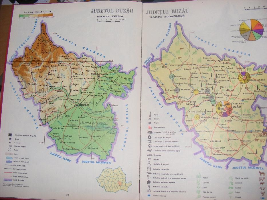 Atlasul Judetelor din Republica Socialista Romania 1978,coperti groase