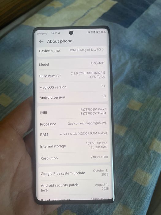 Honor Magic 5 Lite 5G 128 GB