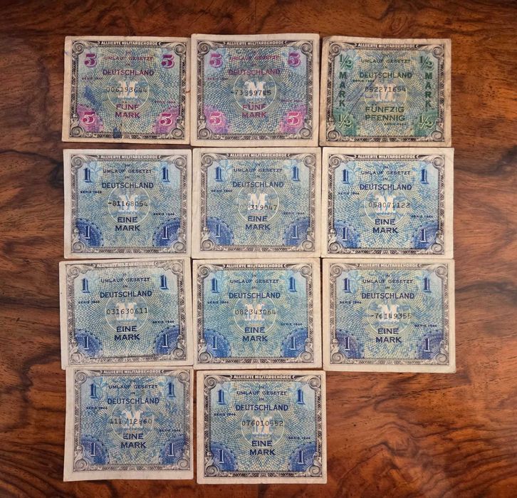Bancnote germane de diferite denominațiuni - pentru colecționari.