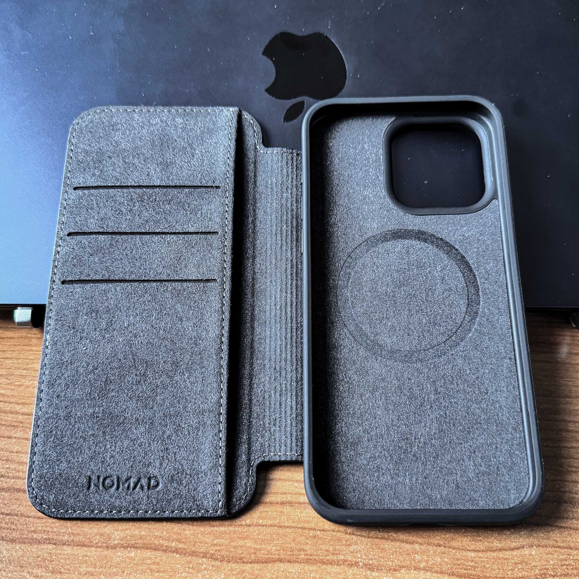 Нов Kaлъф от ЕСТЕСТВЕНА кожа Nomad Leather Folio за iPhone 15 Pro Max