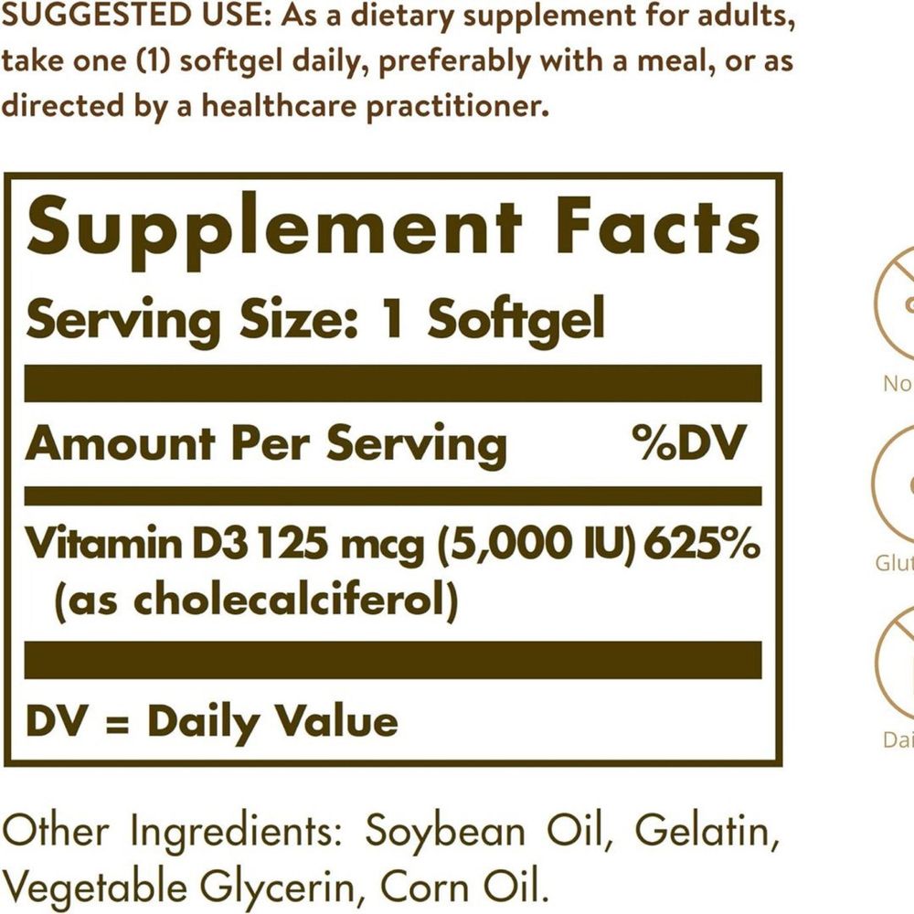 Solgar Vitamin D3 5000IU