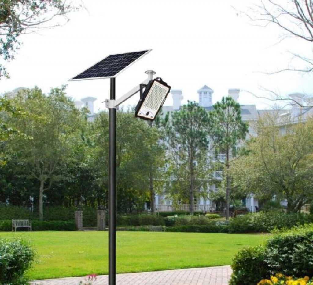 Мощен LED соларен прожектор с дистанционно, 300W, 236 LED, IP67