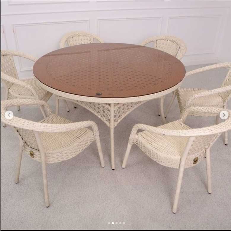 Ротанговая мебель стол стулья комплект для бассейн, сауна и баня