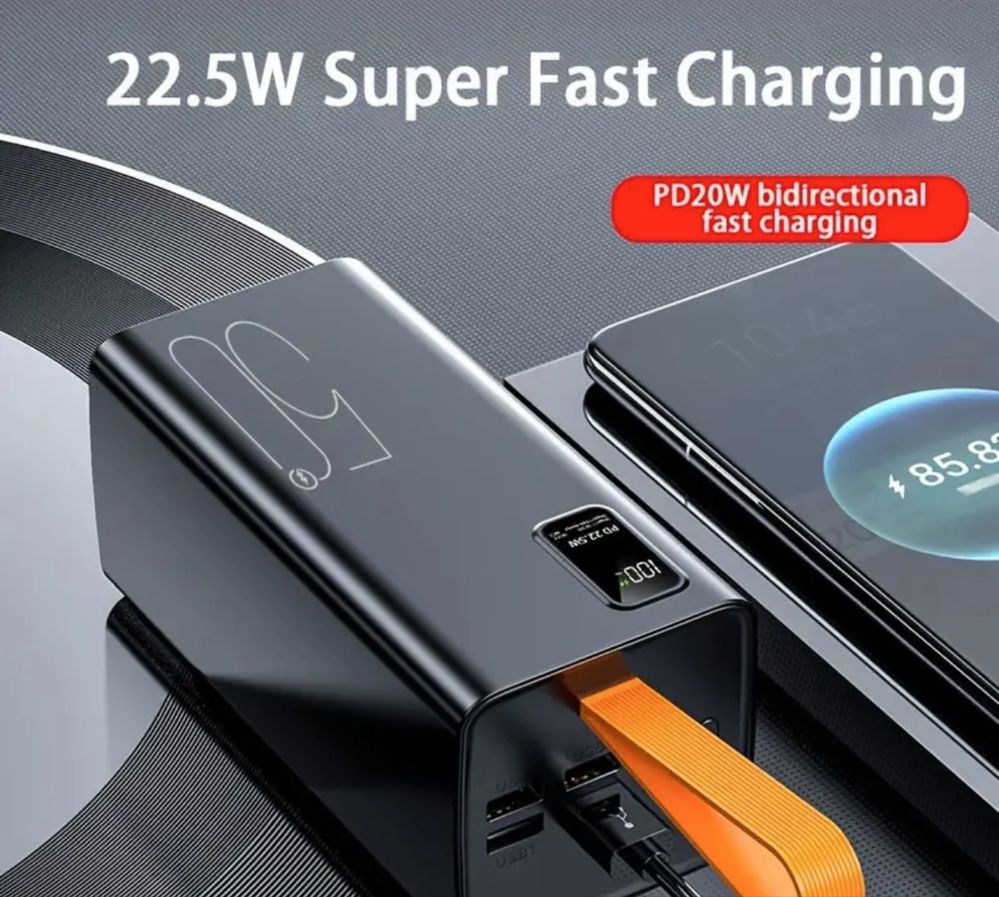 Голям Капацитет 50000mAh 4*USB Изход PD20W Изход