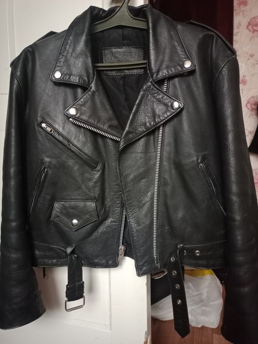 Кожаная куртка косуха для байкеров