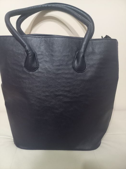 Голяма синя дамска чанта