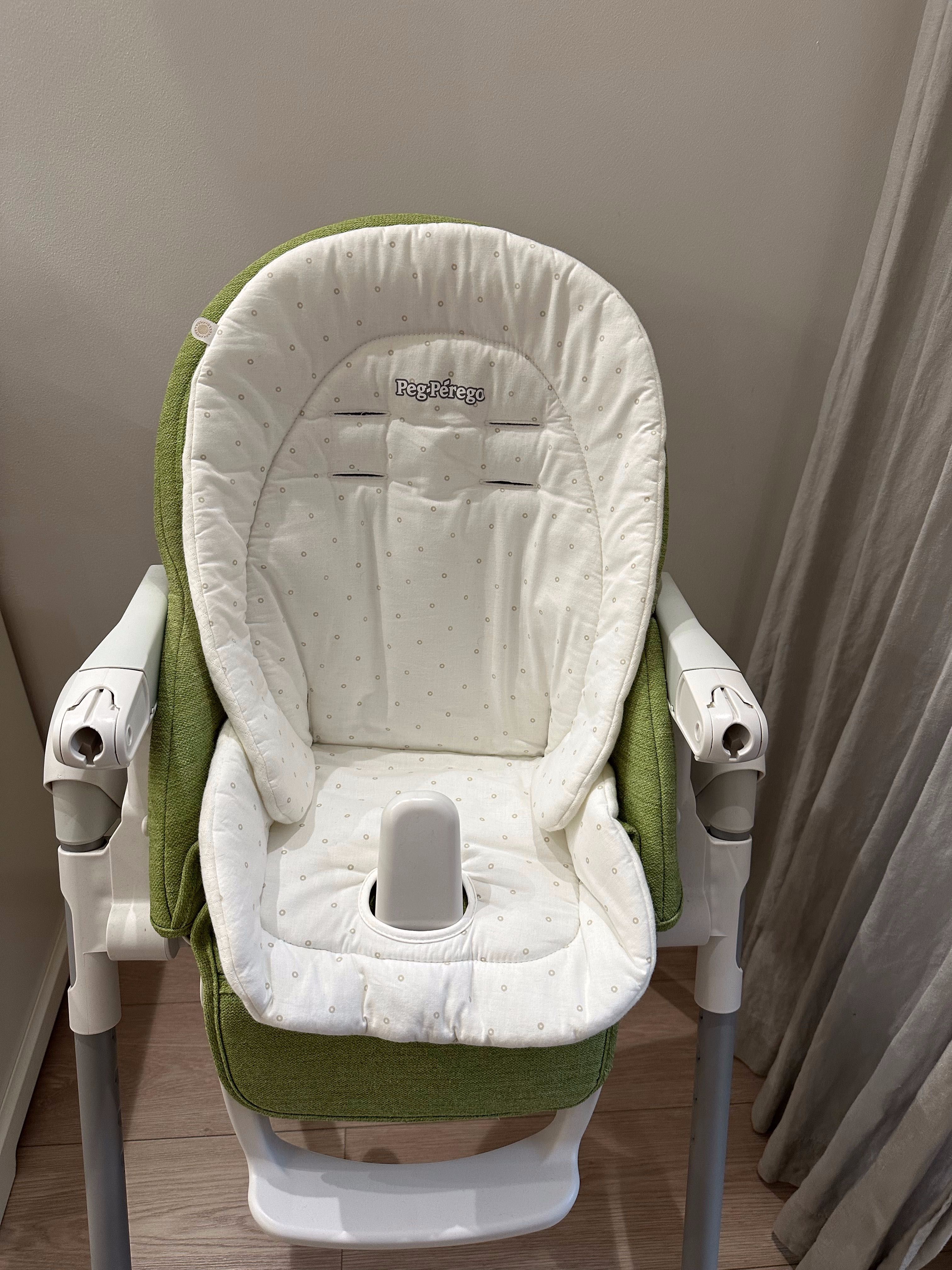 Столче Peg Perego Prima Papa - Follow me Wonder Green + Baby Cushion
