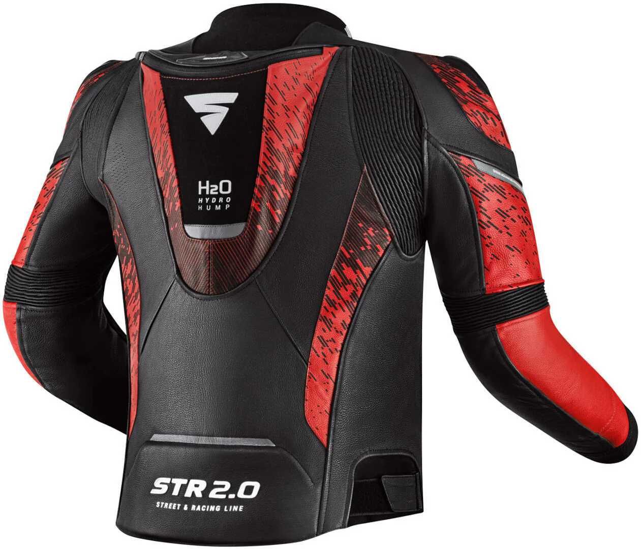 Кожено мото яке SHIMA STR 2.0 Red/Black гърбица,протектори,вентилация