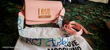 Оригинална чанта Love Moschino розова, нова