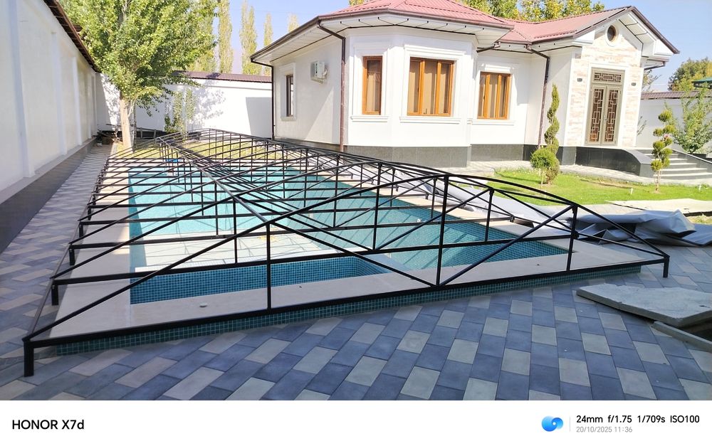 Баннер банер бассейн салафан соя сетка тент капсула установка