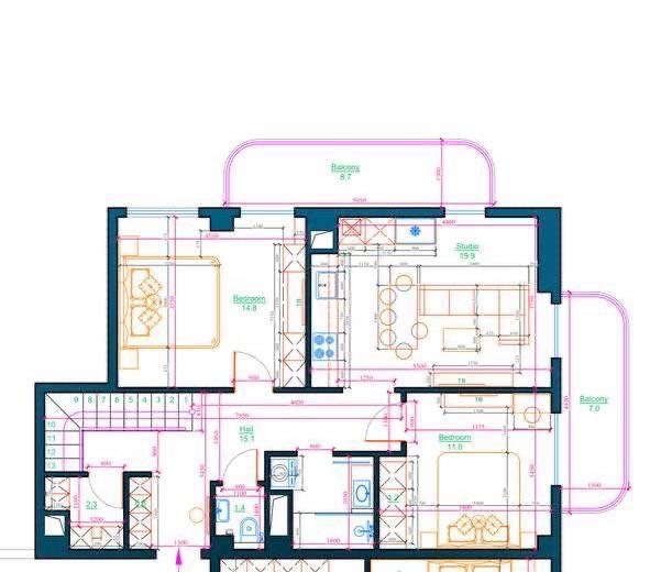 Квартира ЖК Parkwood 2/12/12 78 кв.м