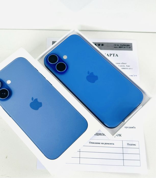 НОВ! iPhone 16 128GB Ultramarine 2г.ГАРАНЦИЯ!