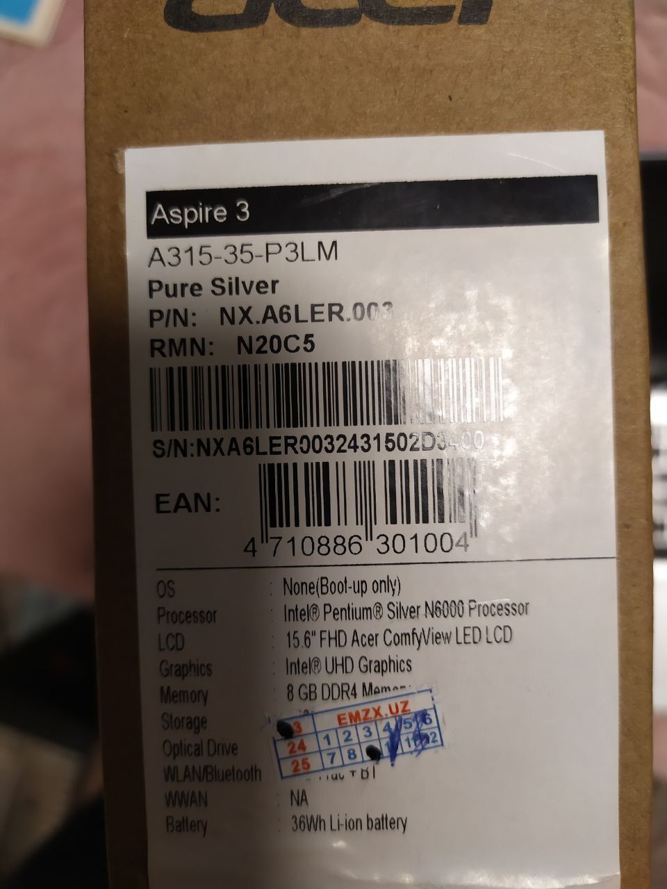 ACER noutbook oz ishlatilgan