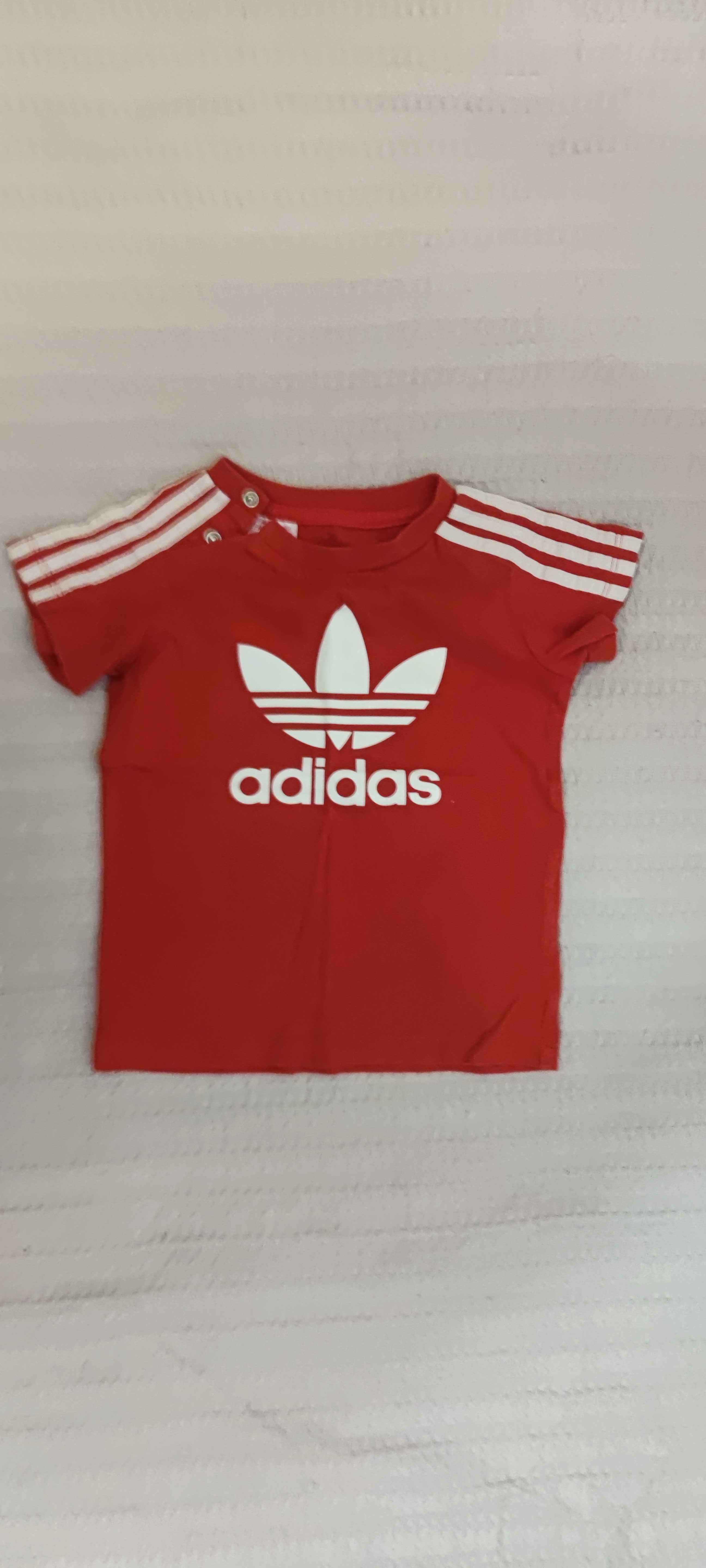 Tricou Adidas Rosu Bebe -  3 - 6 luni - marimea 68