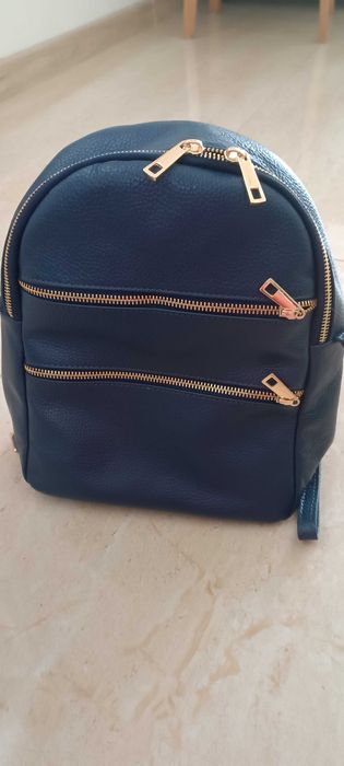 rucsac piele bleumarin