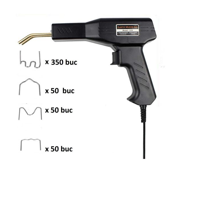 Pistol de sudat plastic HPEVA, 500 buc capse incluse