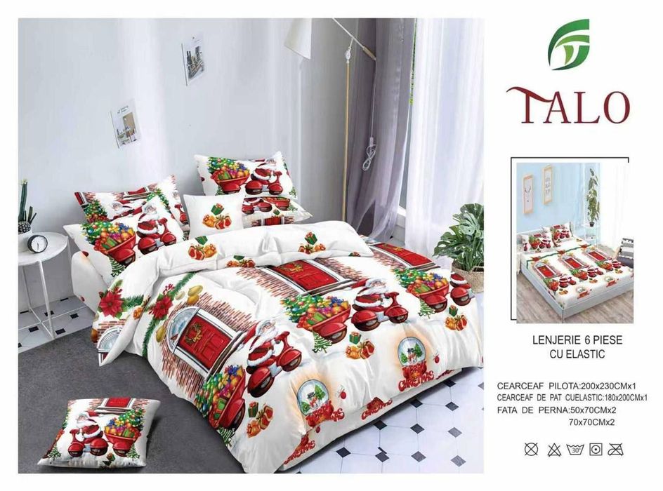 Lenjerie  de Crăciun plata la curier 
Lenjerii finet cu decor special