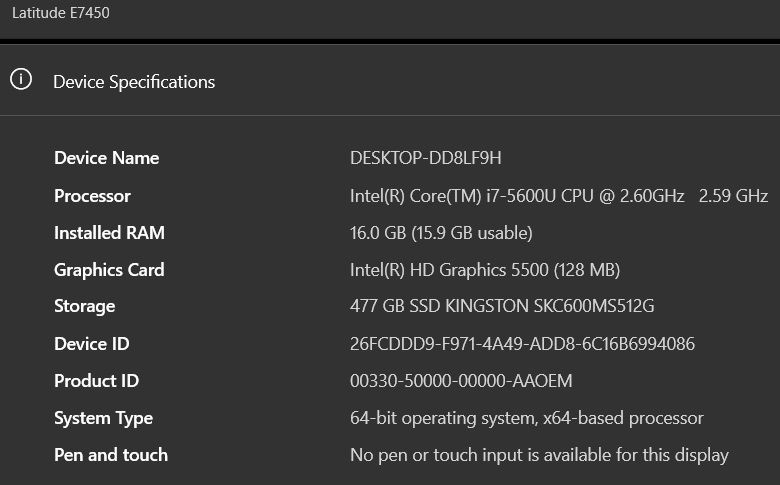 Dell Latitude E7450 Лаптоп