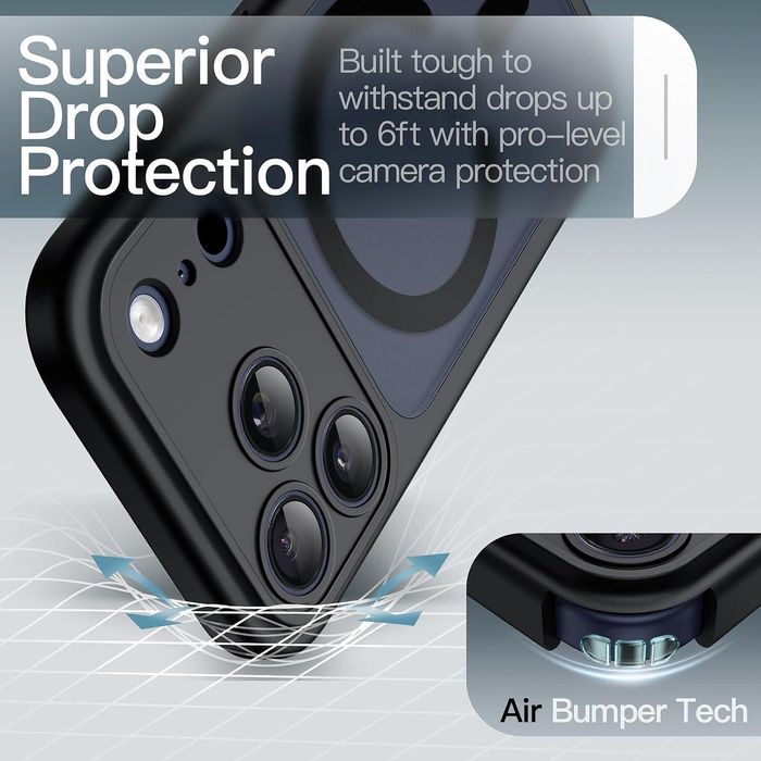 Матов magsafe кейс за apple iphone 17 pro - черен