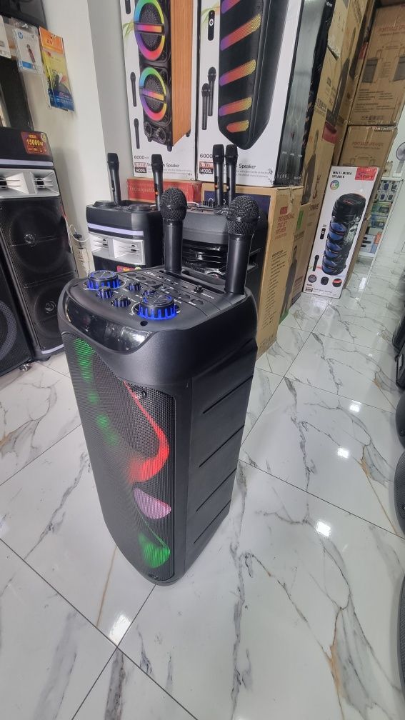 Колонки с микрафоным болшое 80см Портативние BT USB FM возможно достав