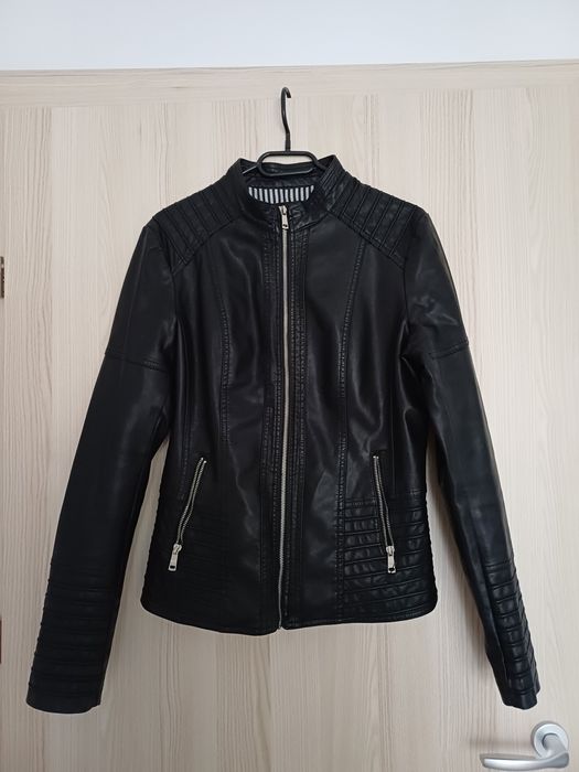 Geacă piele ecologică neagră