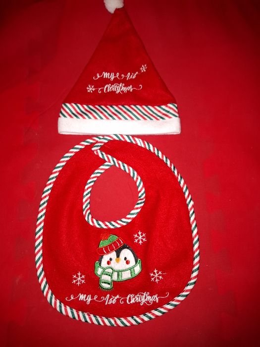 Set bavetă+căciuliță My 1st Christmas