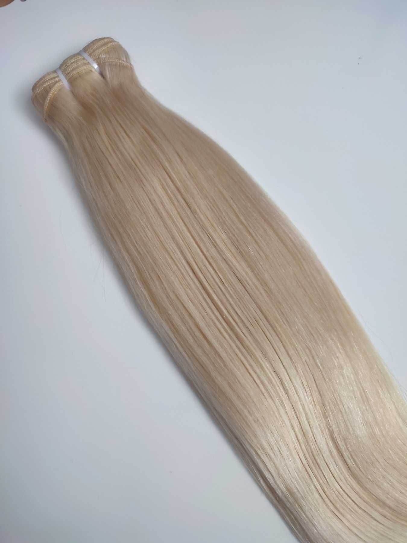 Реми екстеншъни от 100% естествена коса - Слънчево и платинено русо