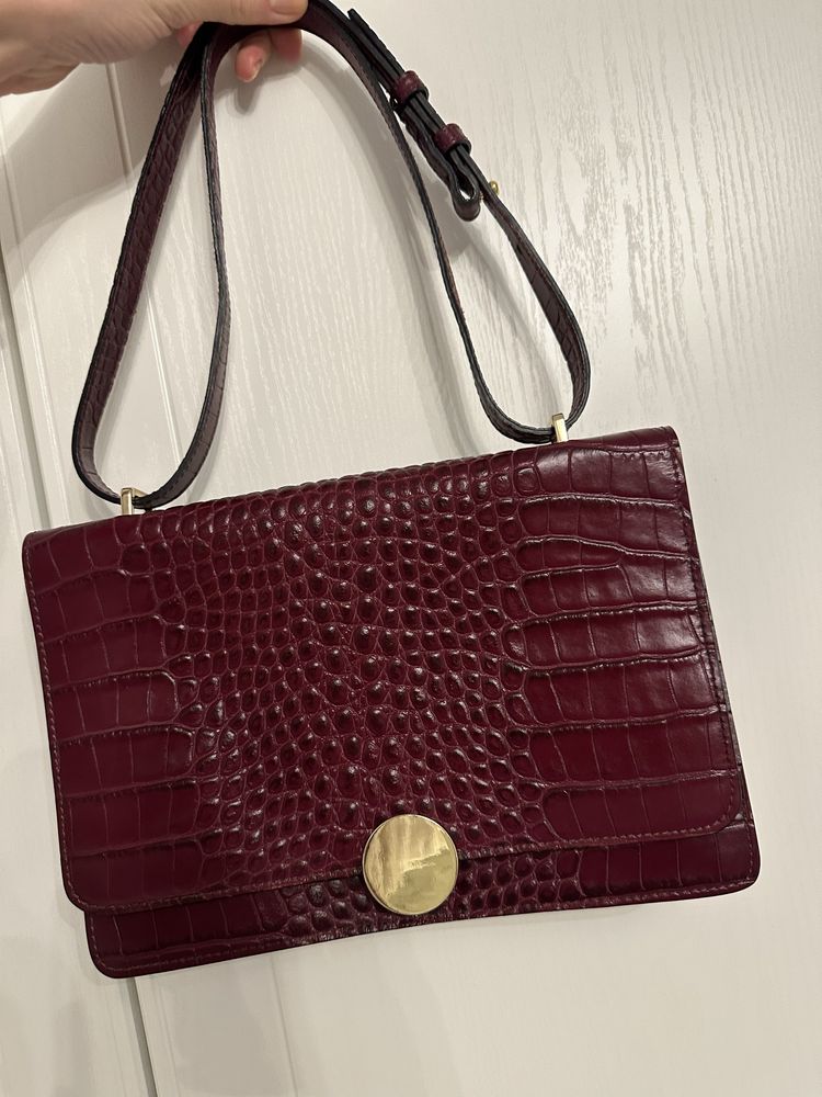 Geanta MUSETTE, croco BORDO, impecabila