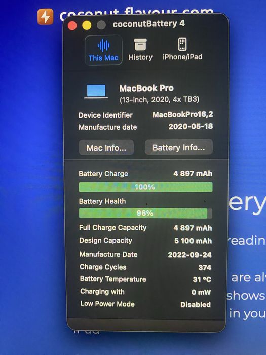 Macbook Pro 13 2020 16Ram 512SSD