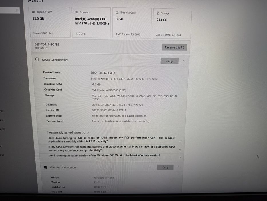 Siatem Gaming complet- RX 6600,Xeon,32gb ram+ Monitor 180hz