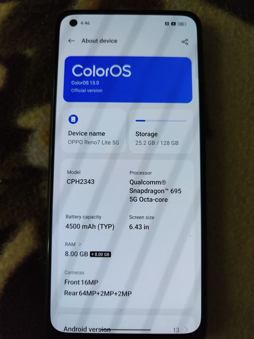 Oppo reno 7lite 128gb