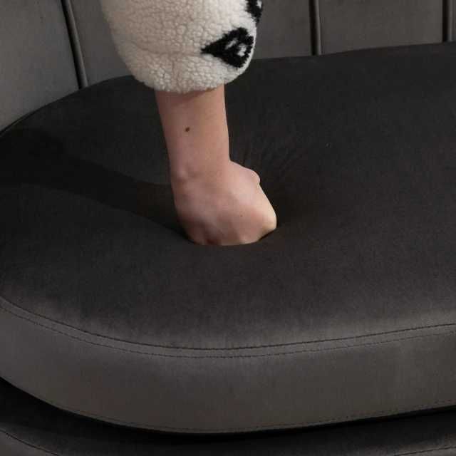 Диван Homcom, кадифе/метал, 2-местен, сив, 130 x 63 x 73 см лукс