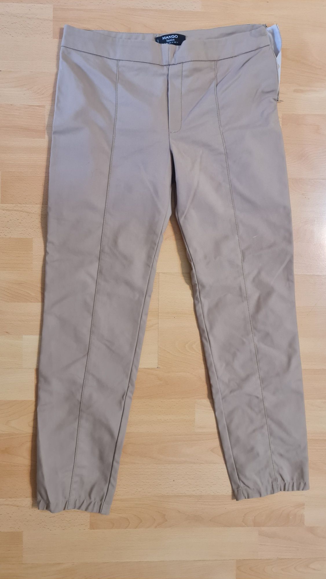 Pantaloni dama Mango, culoare bej, marime 38/M