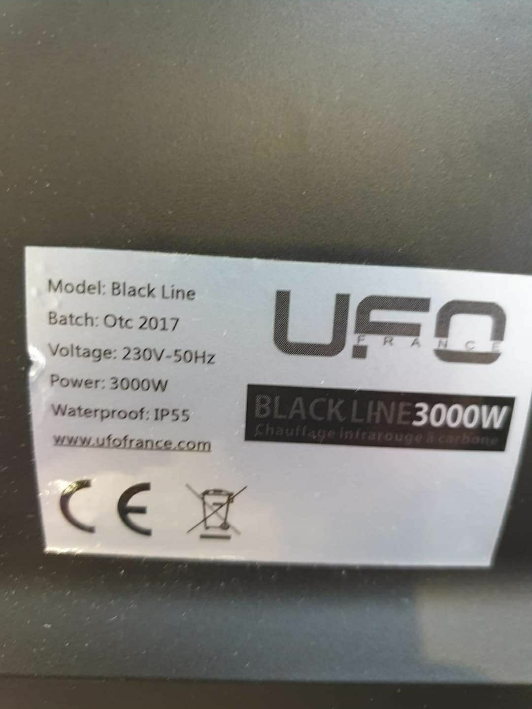 Încălzitor radiant IR UFO 3000W Black Line cu tecomanda