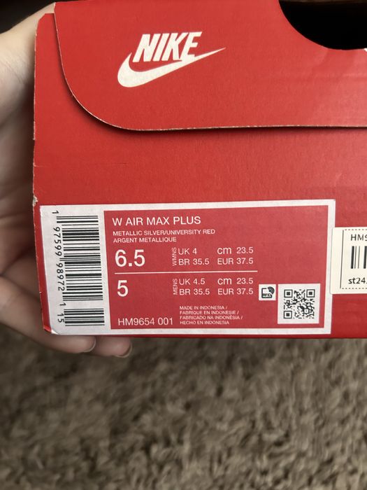 Nike tn air max plus|Silver red|37,5