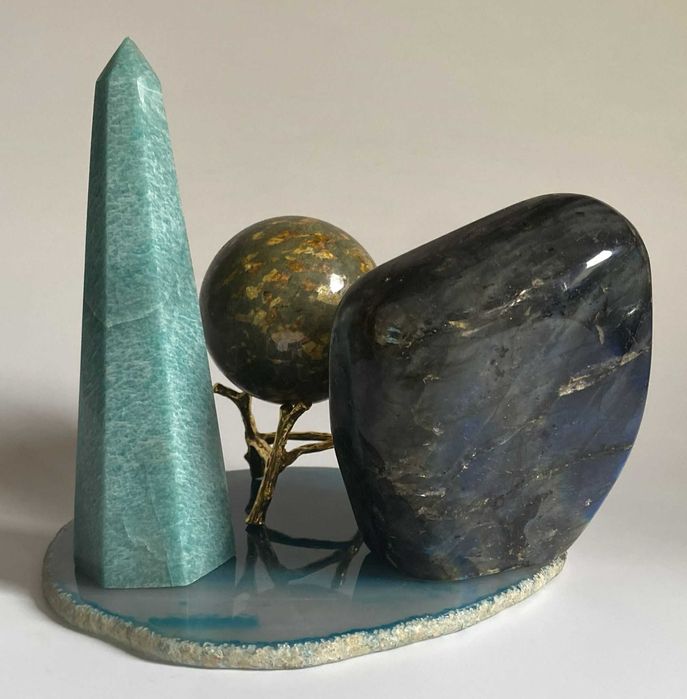 Decor Cristale - Labradorit&Amazonit&Realgar-Set Pietre Semipretioase