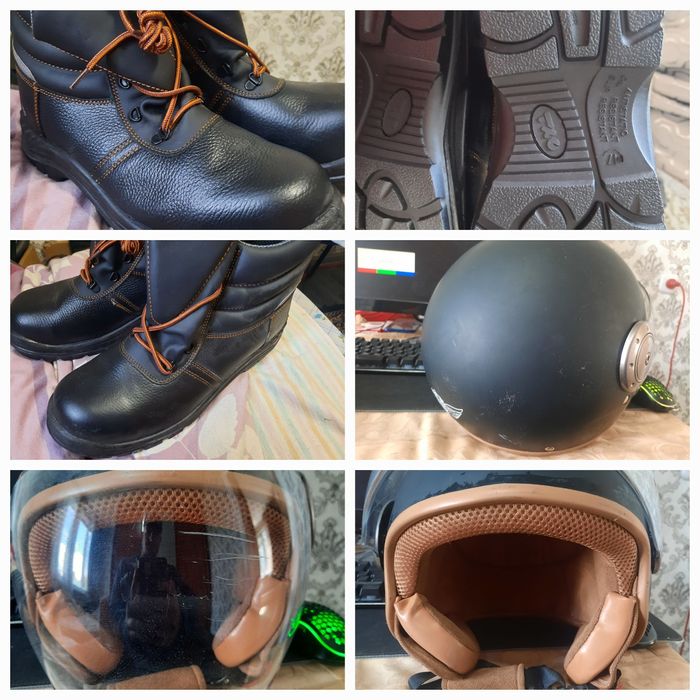 Продам летние ботинки рабочие 46 размер и шлем мотоциклетный