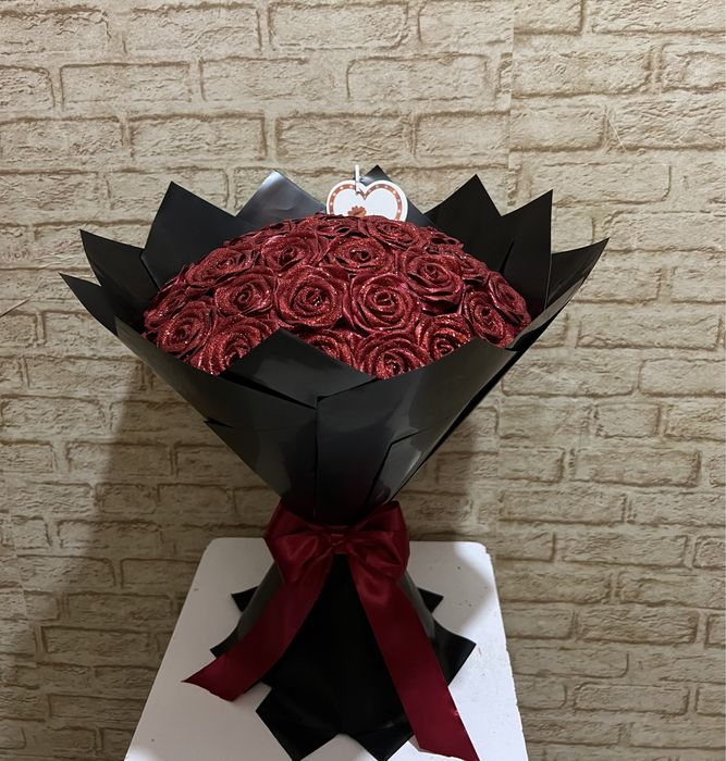 Атласный ленты букет