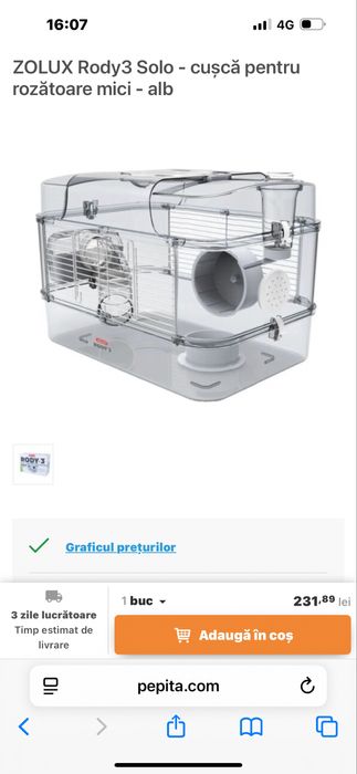 Cusca pentru rozatoare mici / hamsteri , firma Rody Zolux