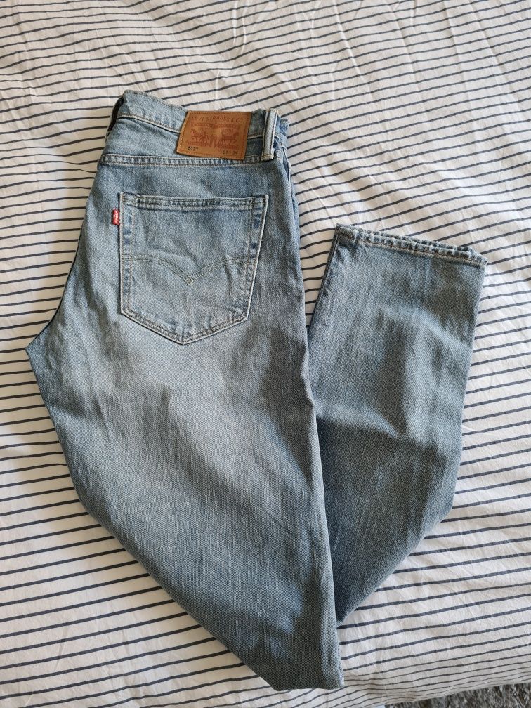 Blugi Barbati Levi's 512 Slim Taper 31/34 Light Wash Used Look