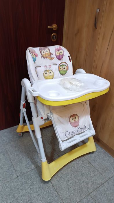 Детско столче за хранене Lorelli Primo Yellow Cute Owls