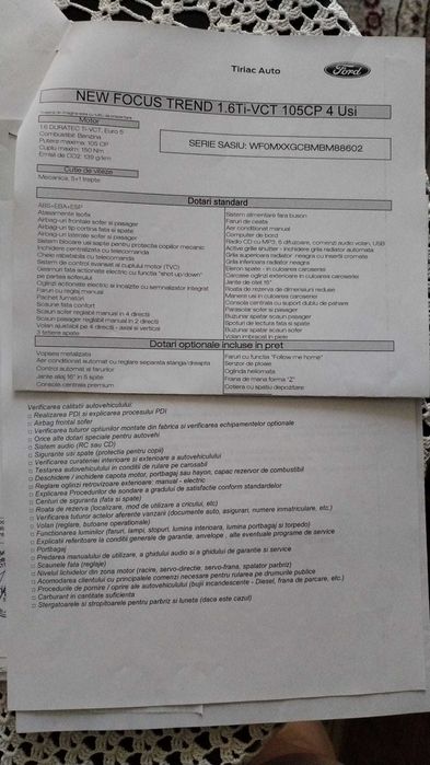 Ford Focus, 1.6, an 2012, manuala