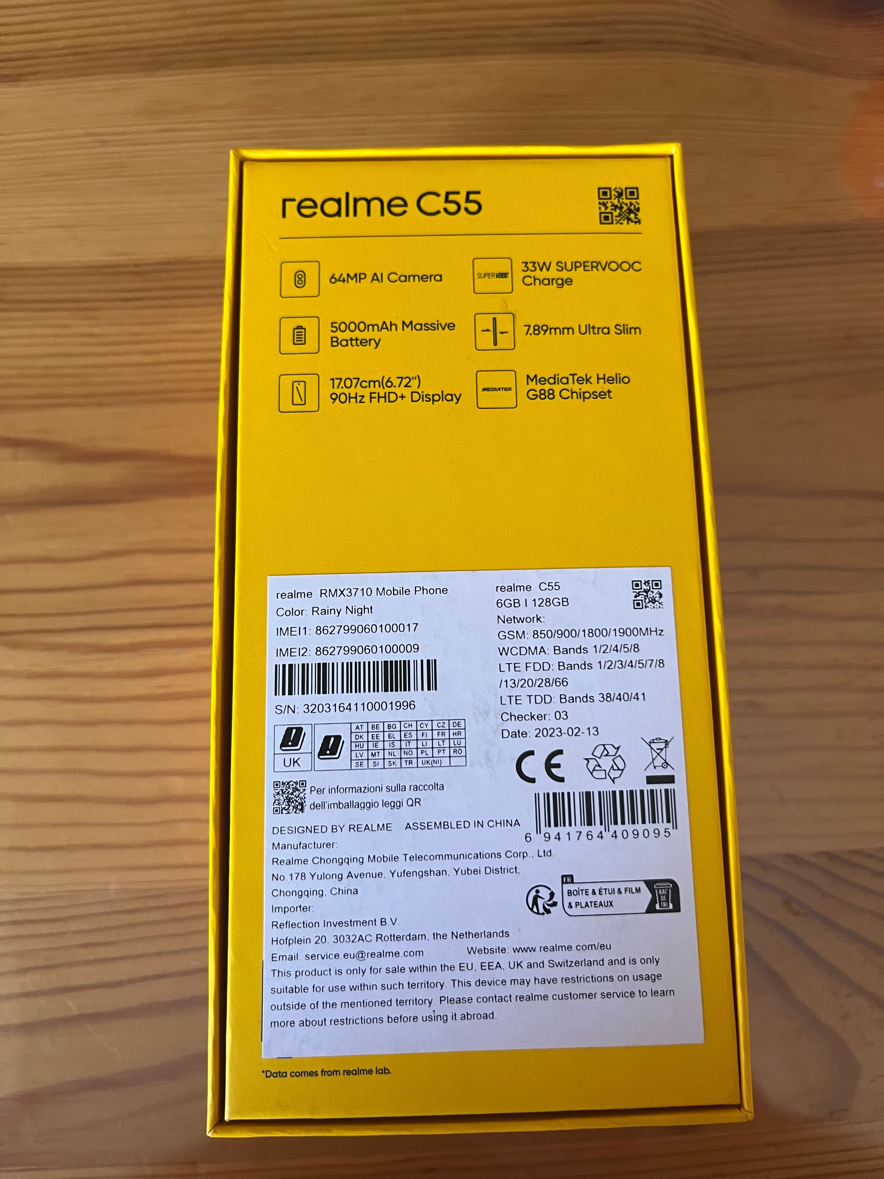 Смартфон С55 Realme 128GB цвят: Rainy Night